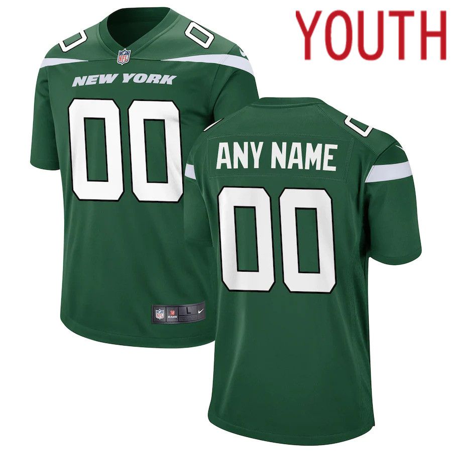 Youth New York Jets Gotham Green Nike Custom Game NFL Jersey